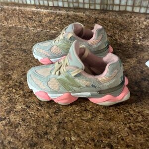 New Balance 9060 Pink and Beige Athletic Shoes
